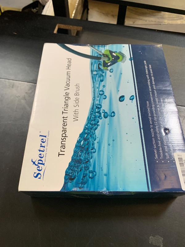 Photo 1 of Sepetrel Upgrade Pool Vacuum Head with Side Brush & Universal Rotatable Hose Adapter,Weighted Triangular Shape(Safe for Vinyl Liner Pool)