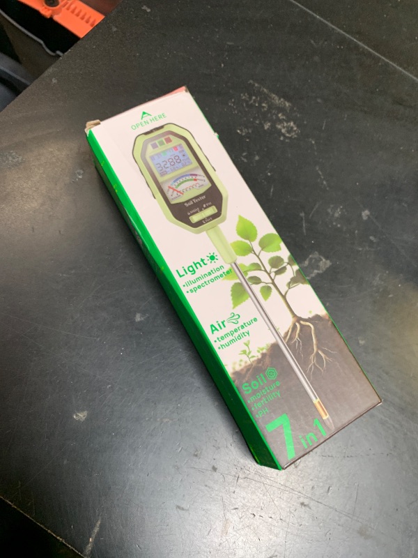 Photo 1 of Soil Moisture Meter, 7-in-1 Soil PH Tester/Soil Moisture/Fertility with Removable Probe, LCD Display Air Temp/Air Humidity/Sunlight Intensity/BGR Spectral for Plants Garden, Lawn,Indoor Outdoor Plants