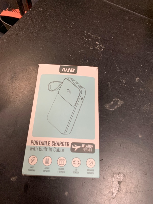 Photo 1 of Power Bank, 15000mAh Portable Charger with Built in Cable, 22.5W Fast Charging, 6 Outputs, Slim Travel Essential Battery Pack with LED Display, Compatible with iPhone 16/15/14/13, Samsung, iPad, etc