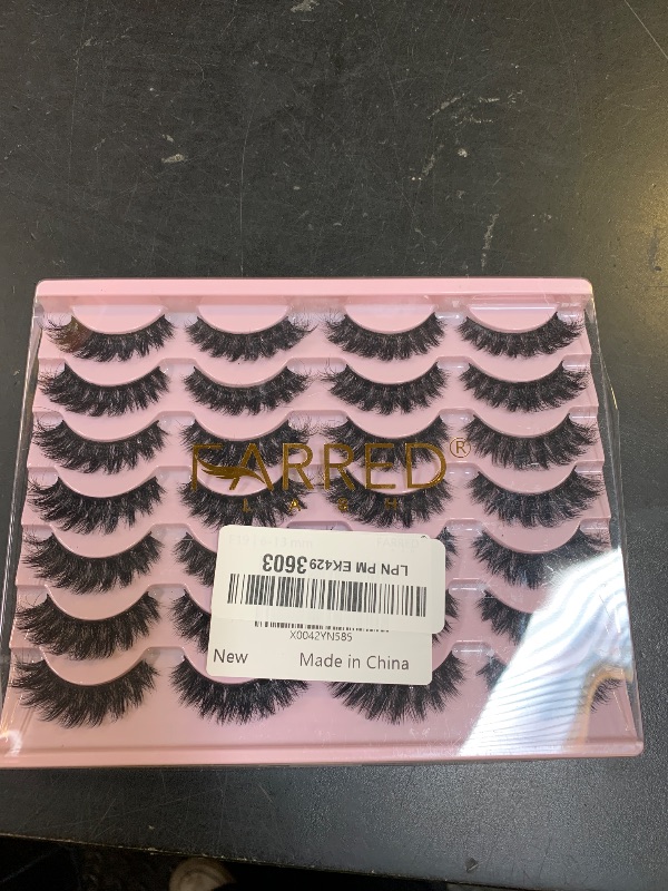 Photo 1 of FARRED Wispy Mink Lashes Fluffy False Eyelashes 14 Pairs Fake Eyelashes Natural Look Short Natural Lashes Cat Eye Lash Wispy Volume Eyelash Faux Mink Strip Lashes Pack for Daily Makeup (F19 | 6-13 mm)