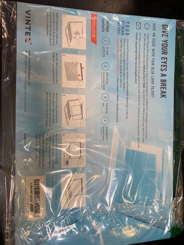 Photo 1 of VINTEZ Magnetic Blue Light Screen Protector Compatible With MacBook Air 13.6" 2022, 2023, 2024, M2, M3 Anti Blue Light Blocking Filter for Laptop