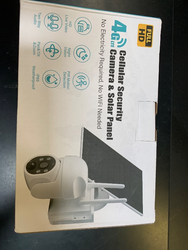 Photo 1 of 4G LTE Cellular Solar Security Camera Wireless Outdoor, 4G LTE Cellular Security Camera Includes SIM Card, Solar Powered Cellular Camera with PIR Motion Detection & Color Night Vision & Two-Way Audio