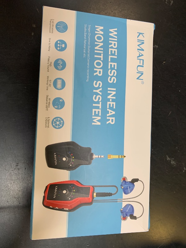 Photo 1 of KIMAFUN Wireless in Ear Monitor System, Personal Wireless IEM System Earphone for Musicians, Singers (1TX+1RX)