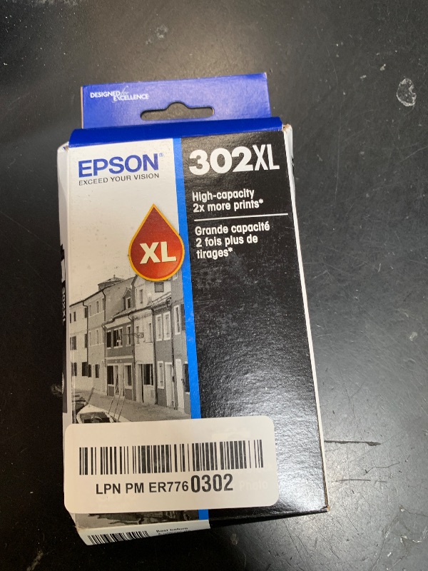 Photo 1 of EPSON 302 Claria Premium Ink High Capacity Photo Black Cartridge (T302XL120-S) Works with Expression Premium XP-6000, XP-6100