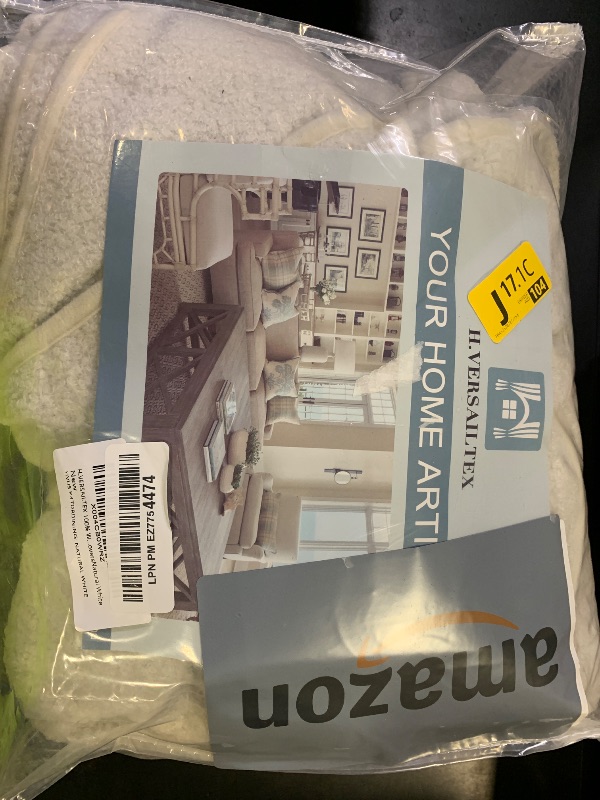 Photo 1 of H.VERSAILTEX 100% Waterproof Dining Chair Covers Set of 4 Teddy Fleece Kitchen Chair Covers Parson Chair Slipcovers for Kitchen Dining Room, Natural White