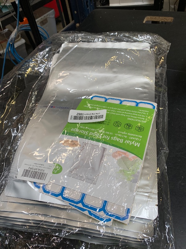 Photo 1 of 100pcs 2 QUART Mylar Bags for Food Storage - Thick 10 Mil - 8"x12" Stand Up Zipper Pouches Bags, Resealable and Heat Sealable Vacuum Sealing Bag for Long Term Food Storage