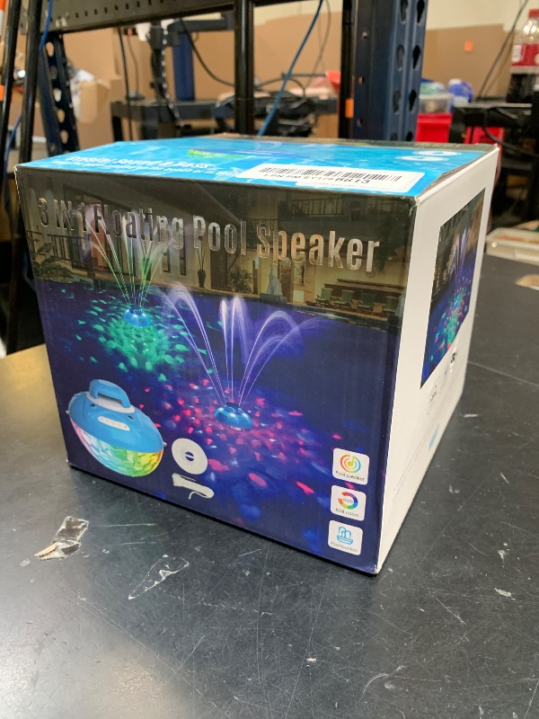 Photo 1 of Blufree Bluetooth Pool Speaker w/Colorful Pool Fountain Light, 3 in 1 Floating Pool Speaker Loud Sound, IP68 Waterproof Floating Hot Tub Speakers, Bluetooth 5.4, 24H Playtime Pool Wireless Speakers