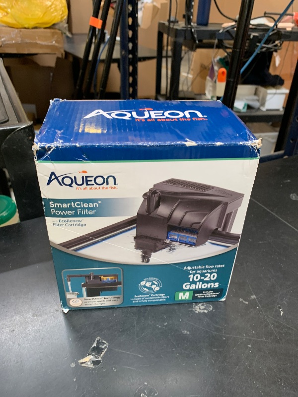Photo 1 of Aqueon Aquarium Fish Tank SmartClean Power Filter with EcoRenew Filter Cartridge, 10-20 Gallons