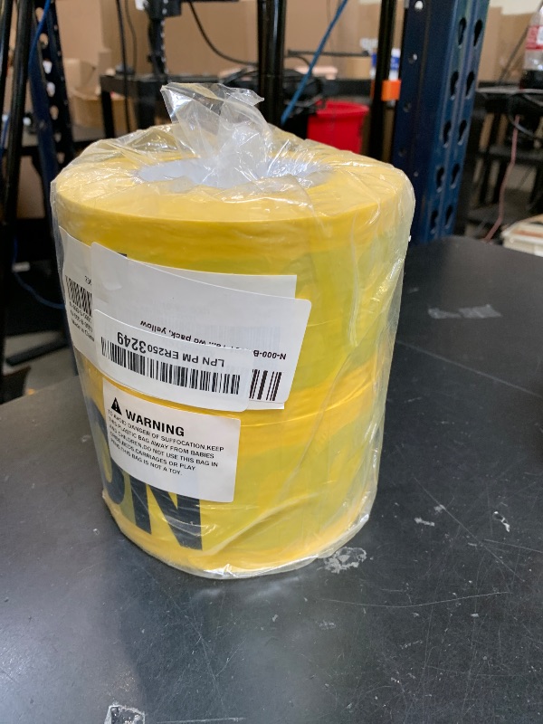 Photo 1 of GroTheory Yellow Caution Tape 2 Pack, 3" x1000ft Safty Tape Caution Tape Roll, Construction Tape for Danger/Hazard Areas/Crime Scene Halloween Party Decorations