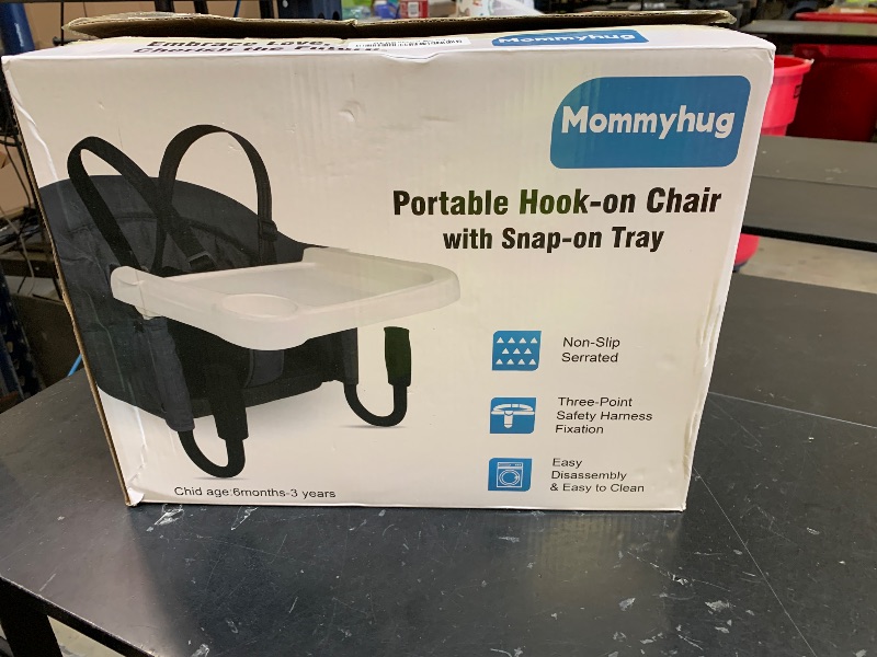 Photo 1 of Portable Hook On High Chair with Tray for Babies & Toddlers, 6-36 Months, Collapsible Design, Fits Tables 0.8" to 3.5" Thick, Easy to Clean, with Travel Bag