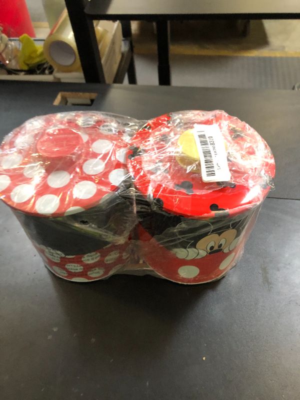 Photo 1 of Disney Mickey and Minnie Cookie Jar Set - Bundle with 2 Mickey Mouse and Minnie Mouse Tin Canister Jars with Lids for Snacks, Cookies, Bathroom Essentials, More Plus Stickers Kitchen Accessories