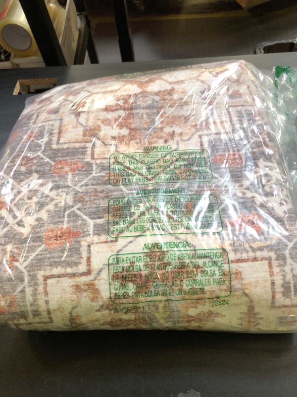 Photo 1 of Madane Hallway Rug 3x10, Kitchen Rugs Washable Entryway Rug Vintage Kitchen Runners Non Slip Indoor Area Rug Farmhouse Carpet Runner for Bathroom Living Room Bedroom, Turmeric/Grey