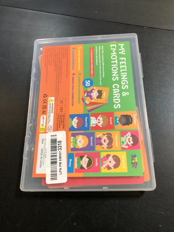 Photo 1 of Emotions Flashcards, 50 Different Feelings with Coping Skills-Learn to Identify Various Moods, Cartoon Faces Emotions for Kids with Autism, ADHD -Emotion Flipbook for Therapy, Home Use