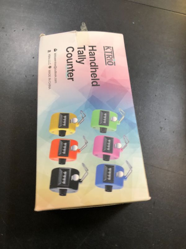 Photo 1 of KTRIO Pack of 6 Colors Handheld Tally Counter, 4-Digit Number Clicker Counter, Hand Mechanical Pitch Counter for Coaching, Knitting, People, Lap, Fishing, Golf, Toddler & Fidget
