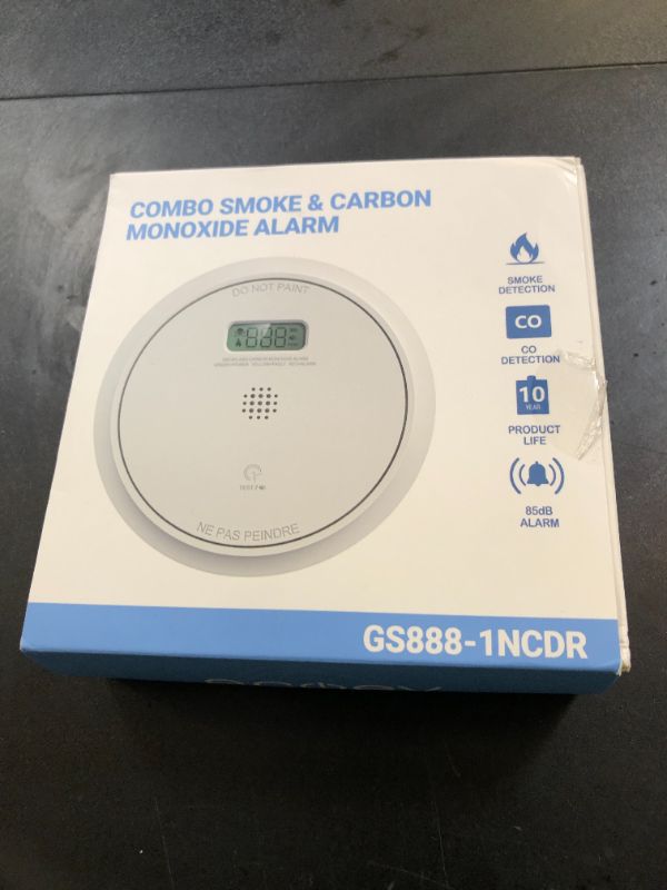 Photo 1 of And Carbon Monoxide Detector Combo 10 Year Battery, Dual Sensor Smoke Alarm Carbon Monoxide Detector with LCD Display for Home, 1 Pack