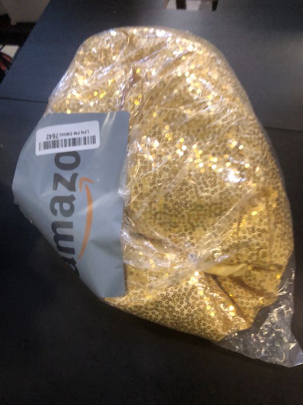 Photo 1 of 6.5ft Gold Sequin Round Backdrop Cover Glitter Circle Arch Stand Cover Sparkly Balloon Arch Cover Shimmer Background Fabric for Birthday Party Wedding Baby/Bridal Shower Photo Background