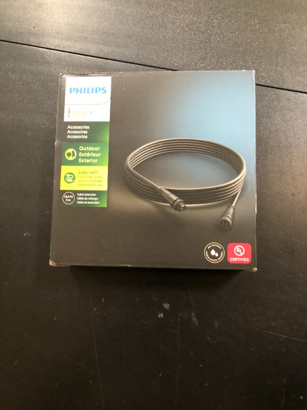 Photo 1 of Philips Hue Outdoor 16-Foot Cable Extension - Extend Your Hue Outdoor Low Voltage Lights - 1 Pack - Requires Hue Bridge - Weatherproof