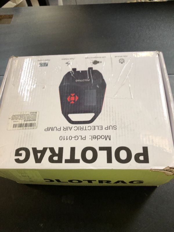 Photo 1 of Polotrag Paddle Board Pump, SUP Pump Electric Portable with Auto-Off/Deflation, Dual Stage 12V DC Car Connector Air Pump for Inflatables, Kayak and Air Mattress(Red)