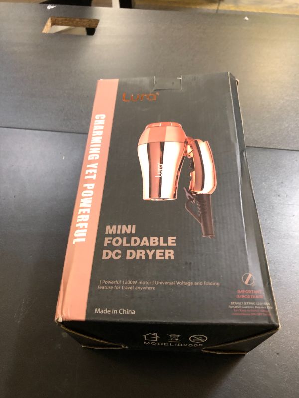 Photo 1 of LURA Mini Portable Travel Hair Dryer:Dual Voltage Small Lightweight Blow Dryer with EU Plug,1200W Compact Hairdryer with Folding Handle,with Concentrator&Diffuser Attachment,for Women and Men