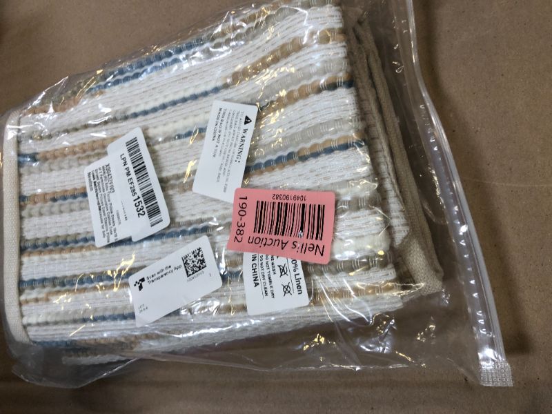 Photo 1 of WANLIRD Boho Throw Pillow Covers 18x18 Set of 2 Farmhouse Decorative Cushion Case Striped Square Pillows Cover Chenille Pillow Cases Accent Neutral Pillowcase for Sofa Couch Bed,Yellow-Blue