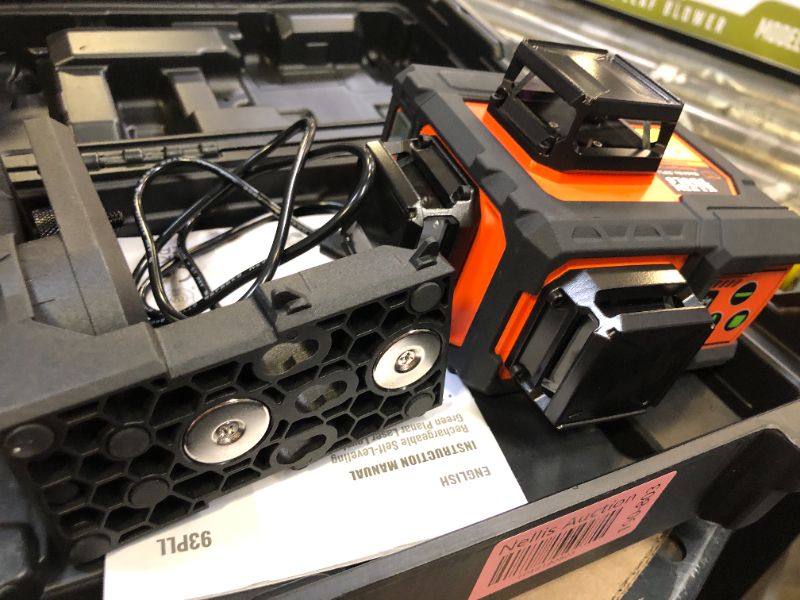 Photo 1 of Klein Tools 93PLL Self-Leveling Laser Level with Bright Green 3x360-Degree Planes, Rechargeable Battery, Magnetic Mount