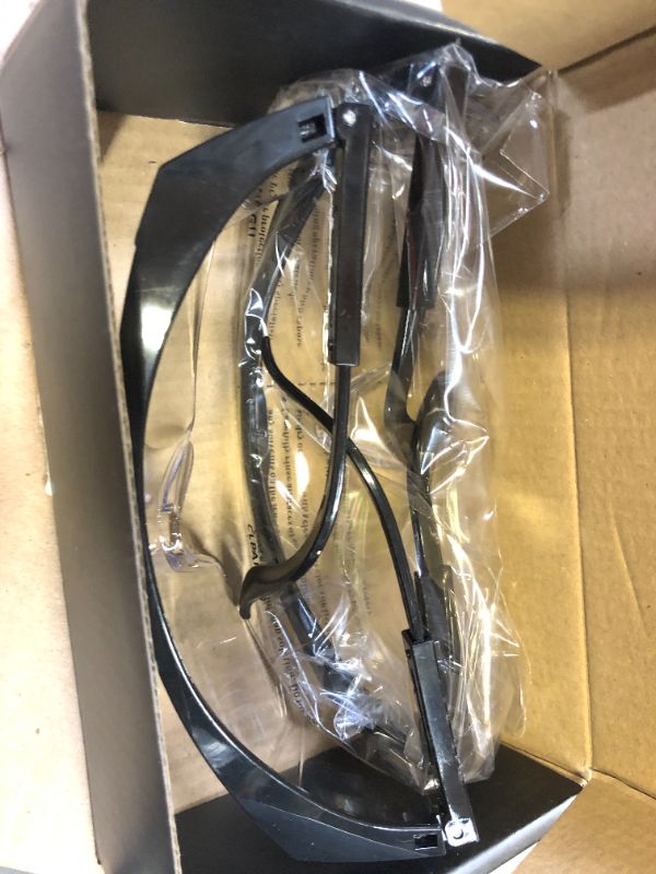 Photo 1 of PACIFIC PPE 2 Pack Safety Glasses, Anti-fog, Scratch Resistant Clear Wraparound Lenses and No-Slip Grips, Adjustable, Lab Goggles