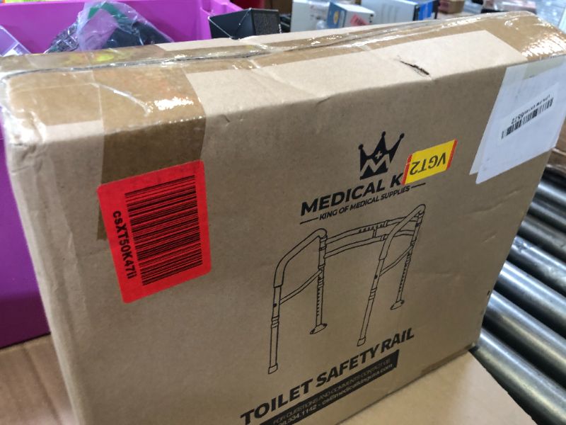 Photo 1 of Medical king Toilet Safety Rail - Adjustable Detachable Toilet Safety Frame with Handles Heavy-Duty Toilet Safety Rails Stand Alone - Toilet Safety Rails for Elderly, Handicapped - Fits Most Toilets