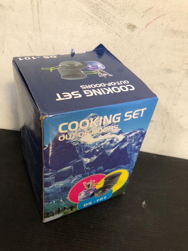Photo 1 of Camping Cookware Set with Stove, Portable Camping Mess Kit with Non-Stick Pots?Pans Set and Folding Fork, Lightweight Backpacking cookware Cooking Set for Outdoor/Camping/Hiking/Picnic