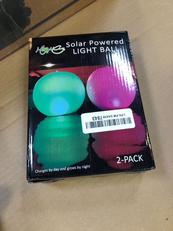 Photo 1 of HAPIKAY Solar Floating Pool Lights - Pack of 2 Solar Powered Color Changing 14-inch Balls - Float or Hang in Pool Garden Backyard Pond Party Decorations - Inflatable Wateproof