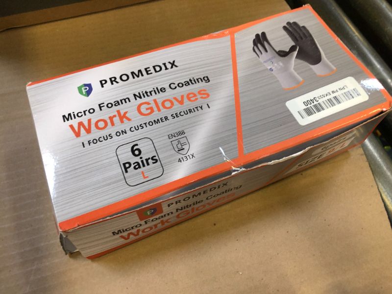 Photo 1 of PROMEDIX P Mens Work Gloves,MicroFoam Nitrile Coated Work Gloves,Seamless Knit Nylon&Spandex Safety Gardening Gloves