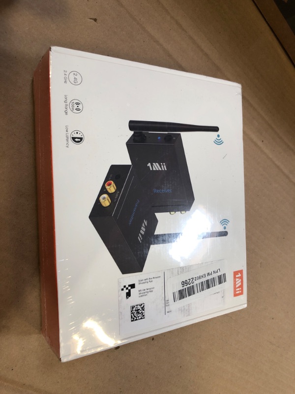 Photo 1 of 1Mii 2.4Ghz Wireless Audio Transmitter Receiver for TV, 320ft Long Range 20ms Low Delay HiFi Audio, Wireless Adapter Kit for Subwoofer/Powered Speaker/Stereo/Soundbar, RCA(3.5mm AUX) Out/Input