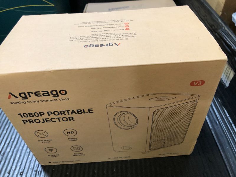 Photo 1 of [Electric Focus]Projector with WiFi and Bluetooth, Native 1080P 15,000 Lumens 4K Supported, Agreago Outdoor Movie Projector for Home Theater UP to 300", for iOS/Android/Laptop/TV Stick/HDMI/USB