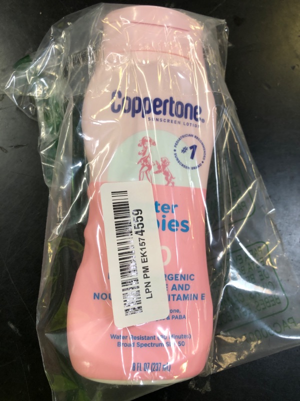 Photo 1 of Coppertone WaterBabies Baby Sunscreen Lotion SPF 50, Hypoallergenic Sunscreen for Babies, Water Resistant, Pediatrician Recommended, 8 Fl Oz Bottle