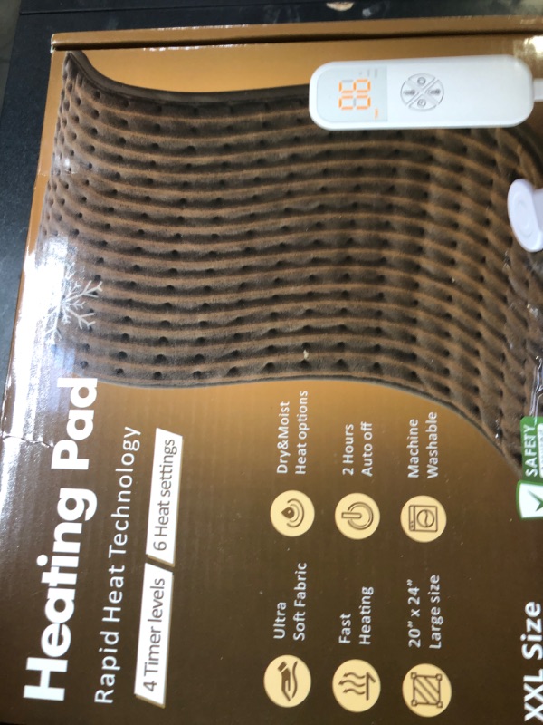 Photo 1 of Ultra-Wide Microplush Heating Pad - 20"x24" Electric Heating Pad for Back, Neck, Shoulder Pain and Cramps - Moist Heat Option, Machine Washable, Auto-Off - Dad Gifts for Father Dad Husband Mens Gifts