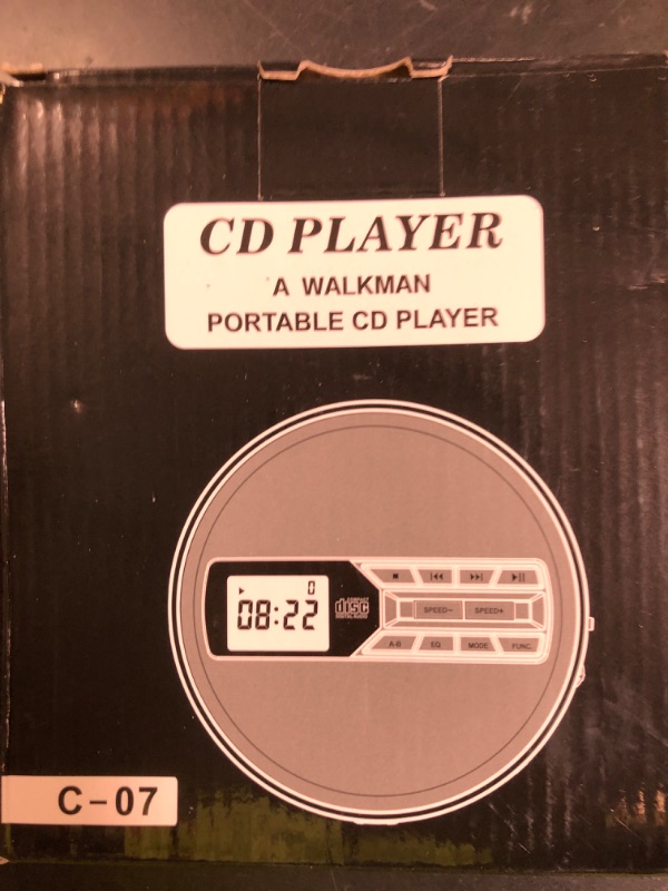 Photo 1 of M-Amazup CD Player Portable, Rechargeable Portable CD Player with Dual Speakers and Anti Skip,CD,USB,AUX,LCD Display,Backlit Button,5 EQ,A-B Repeat,10 Speeds for Home Car Fabric Black