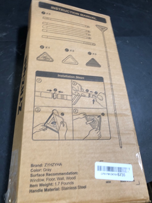 Photo 1 of ZYHZYHA Wall Mop with 80 Inches Long Handle, Wall Cleaner Mop Tool for Window/Walls/Ceiling Fans/Dust/Baseboard/Floors Clean, 360° Ceilings Cleaner Tool Duster with Squeegee 6 Replacement Pads