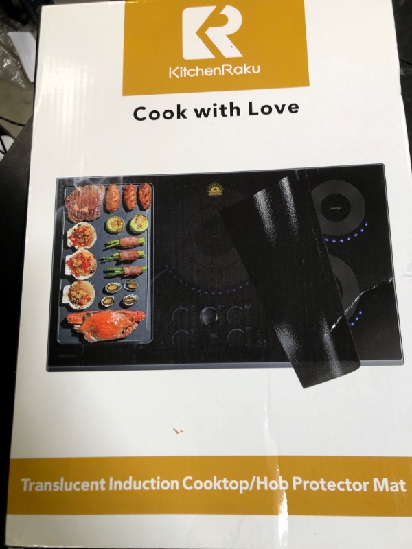 Photo 1 of Large Induction Cooktop Protector Mat,Translucent (Magnetic) Stove Top Cover for Electric Stove, Silicone Stove Mat for Glass Top Stove,Glass Top Stove Cover (Translucent Black, 21.2“ x 35.4”)