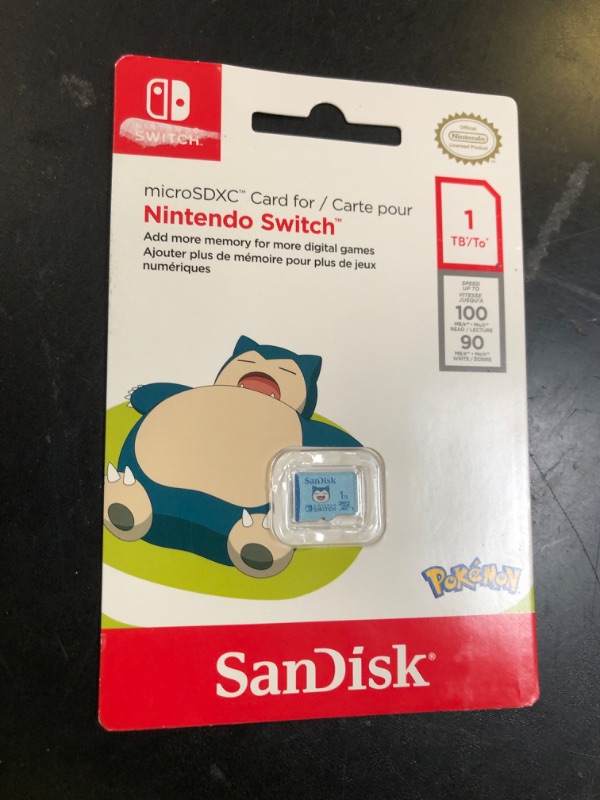 Photo 1 of SanDisk 1TB Pokémon Snorlax microSDXC Card Licensed for Nintendo-Switch - Made for Nintendo Switch 1, Nintendo Switch OLED, and Nintendo Switch Lite - SDSQXAO-1T00-GN6ZK
