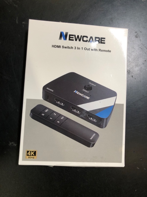 Photo 1 of NEWCARE HDMI Switch 3 in 1 Out, 4K@60Hz HDMI Splitter with Remote, HDMI Switcher Support HDCP2.2 Dolby HDR10+ VRR 3D, Compatible with TV PS5/4 Xbox Laptops PC Projector Blu-ray Player