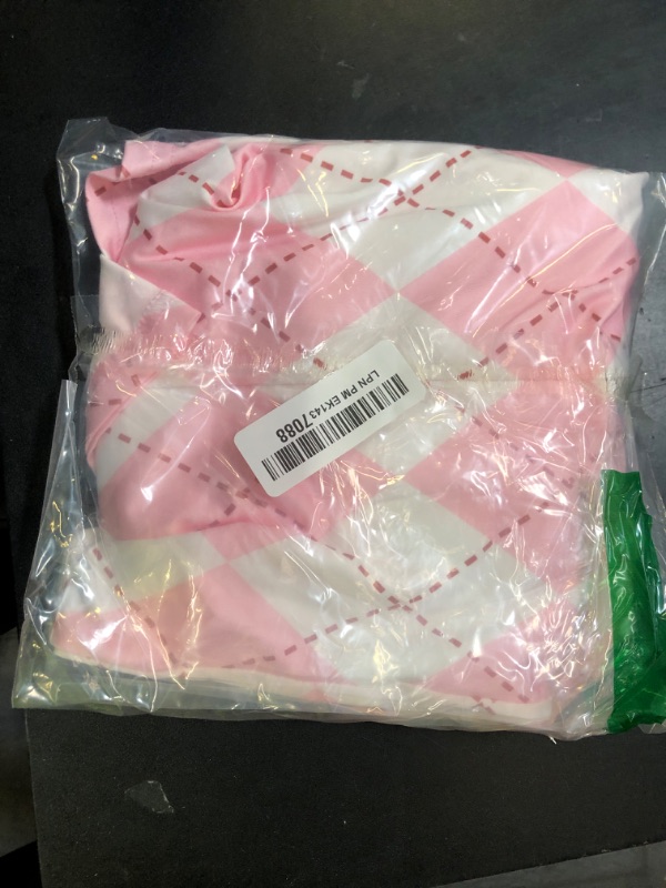 Photo 1 of Womens Argyle Golf Shirt Sleeveless Athletic Sport Polo Tank Top Printed Polo Half Zip Tennis Shirts Sleeveless Pink