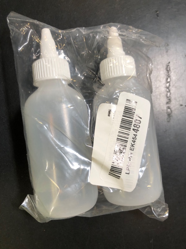 Photo 1 of BRIGHTFROM Twist Top Applicator Bottles, Squeeze 4 OZ Empty Plastic Bottles, Refillable, Open/Close Nozzle - Multi Purpose (Pack of 2)