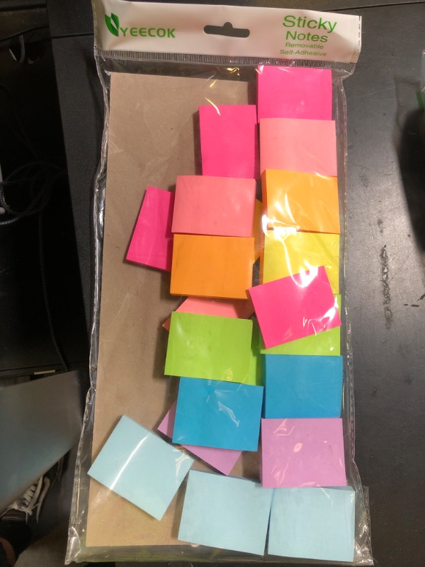 Photo 1 of (24 Pads) Sticky Notes 1.5x2 in, 8 Colors Post Self Sticky Notes Pad Its, Bright Post Stickies Colorful Sticky Notes for Office, Home, School, Meeting, 75 Sheets/pad