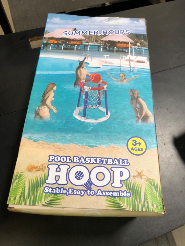 Photo 1 of CHMYWJ Pool Basketball Hoop Pool Games Pool Toys with 2 Basketballs Floating Basketball Hoop for Pool for Kids & Adults Indoor Outdoor
