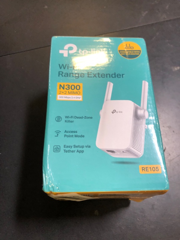 Photo 1 of TP-Link N300 WiFi Extender(RE105), WiFi Extenders Signal Booster for Home, Single Band WiFi Range Extender, Internet Booster, Supports Access Point, Wall Plug Design, 2.4Ghz only