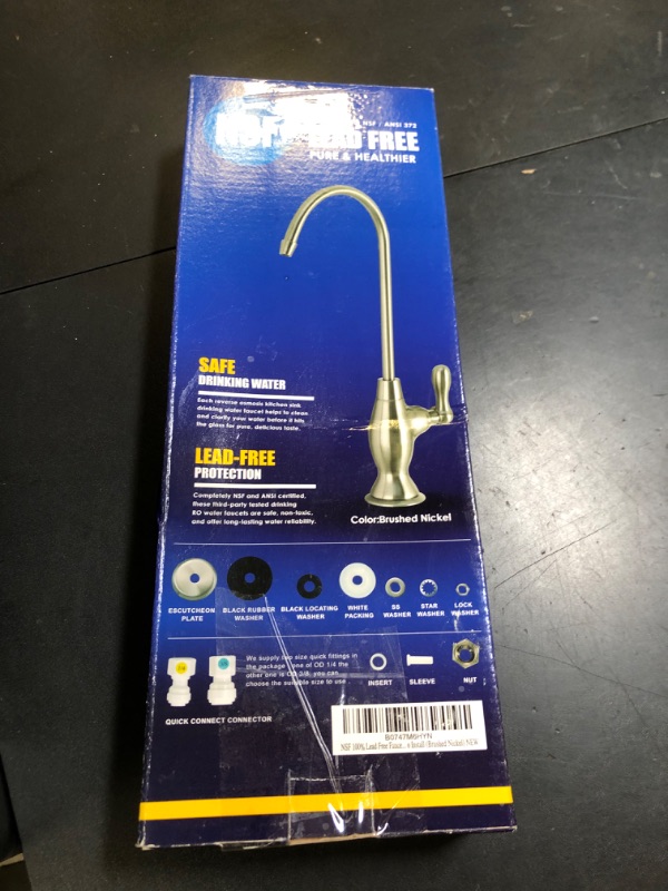 Photo 1 of NSF Certification Lead-Free Water Filtration Reverse Osmosis Faucet (Brushed Nickel) Advanced RO Tap for Drinking, Kitchen Sink Cooking, Cleaning | Safe, Healthier