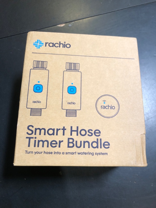 Photo 1 of Rachio Smart Hose Timer (2 Valves + 1 WiFi Hub) – App-Controlled Outdoor Faucet Timer, Quick Install & Scheduling, Expandable System