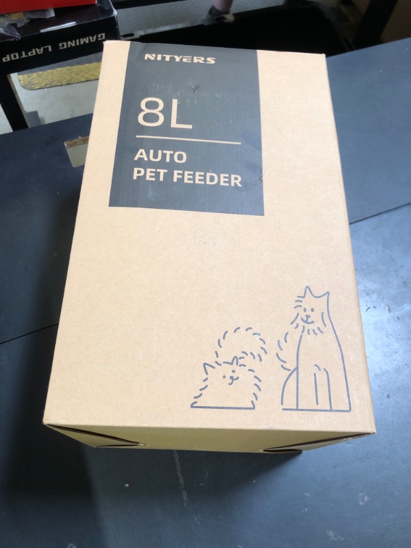 Photo 1 of Automatic Dog Feeder - 8L/34 Cups Large Capacity Automatic Cat Food Dispenser with LCD Screen, Large Food Tray, Battery Operated, Timed Cat Feeder, Up to 50 Portions 6 Meals Per Day, Keeps Fresh