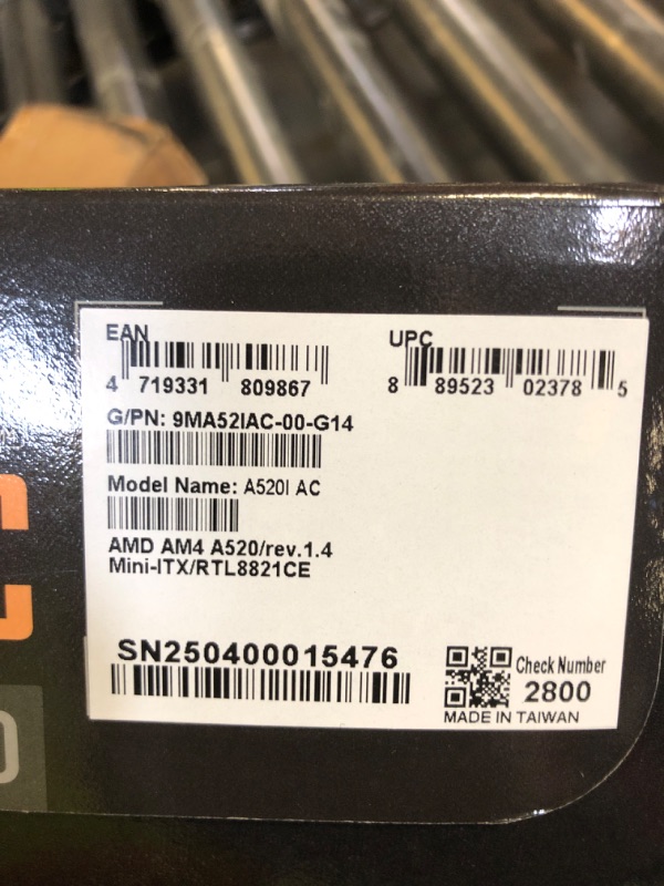 Photo 1 of Gigabyte A520I AC (AMD Ryzen AM4/Mini-ITX/Direct 6 Phases Digital PWM with 55A DrMOS/Gaming GbE LAN/Intel WiFi+Bluetooth/NVMe PCIe 3.0 x4 M.2/3 Display Interfaces/Q-Flash Plus/Motherboard)