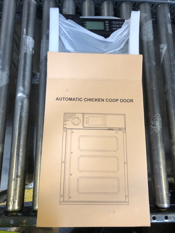 Photo 1 of Automatic Chicken Coop Door, Large Size Solar Powered Coop Door with Opening in Emergency, Anti-Pinch, Timer & Light Sensor, Aluminum Waterproof Auto Chicken Door, with 7W Solar Panel