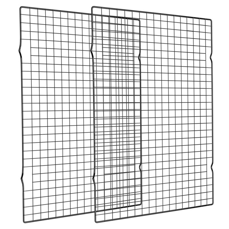Photo 1 of Briout Cooling Rack for Baking, 2-Pack 16x10 Inches Baking Rack, Thick Wire Cookie Rack for Cooking, Roasting, Grilling, Drying, Oven Safe, Fits Half Sheet Pan, Black